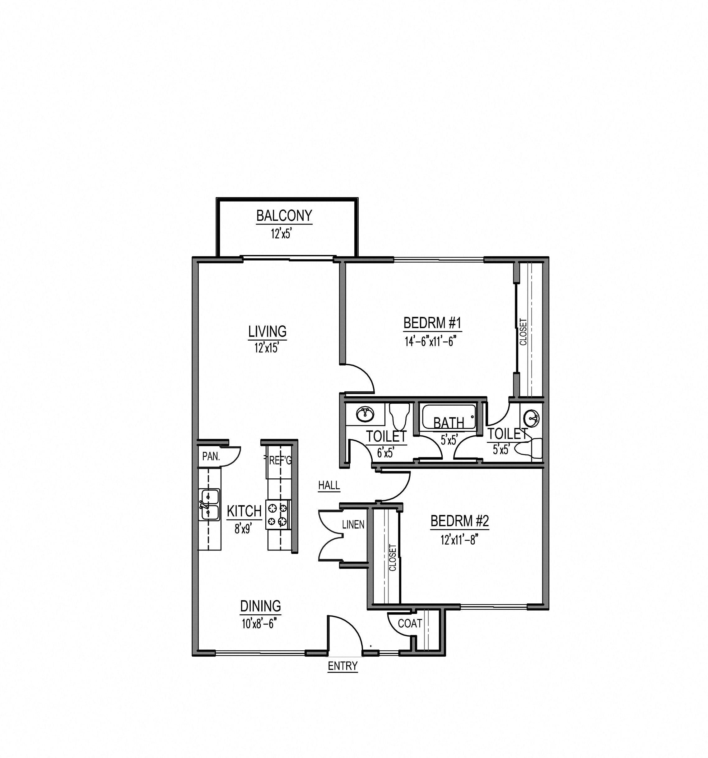 2Br 1.5Ba 1020 sq ft. Rolling Hills Apartments 2Br 1.5Ba 1020 sq ft.